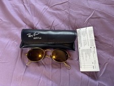 Ray Ban Bausch Lomb Sunglasses Gold Round Lens With Case Paperwork Vintage 80s