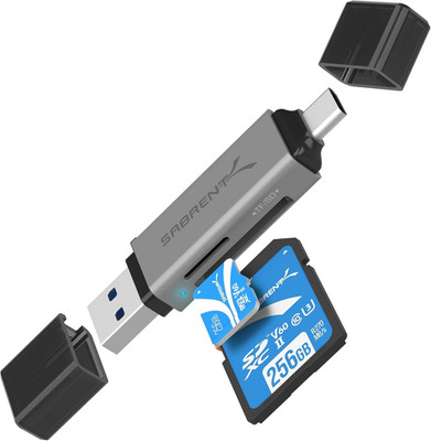 SABRENT SD, Micro SD Kartenleser, USB Typ C 3.2 Gen 1 Kartenleser, 5Gbps High Sp