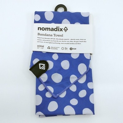 Nomadix Bandana Towel - 22''x22'' - Pebbles Dusk (Blue w/ White Polka Dots)
