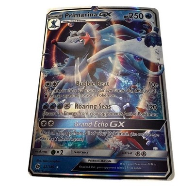 Pokemon Primarina GX 42/149 Sun & Moon Ultra Rare Holo Water Type Card 2017
