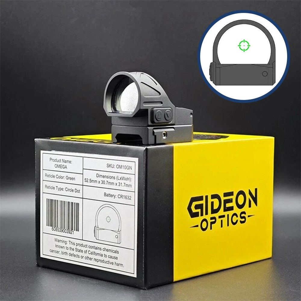 GIDEON OPTICS OMEGA 3MOA/45MOA Green Circle Dot tFor RMR