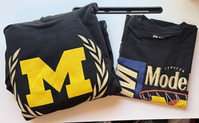 Modelo/Slam University of Michigan Heavyweight Hoodie & Tshirt NEW Black Large