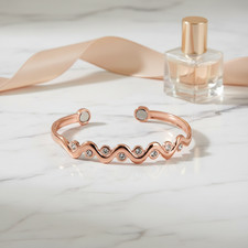 Pure Copper Magnetic Bracelet With Crystal - Copper Arthritis Pain Therapy Cuff