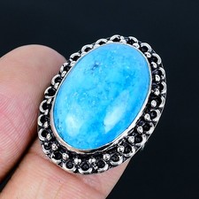 Tibetan Turquoise 925 Silver Plated Handmade Ring of US Size 7