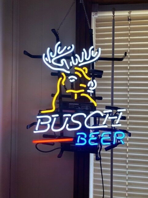 Deer Stag Buck Elk Head Beer Lager Neon Light Sign Lamp Bar Open Decor 24"x20"