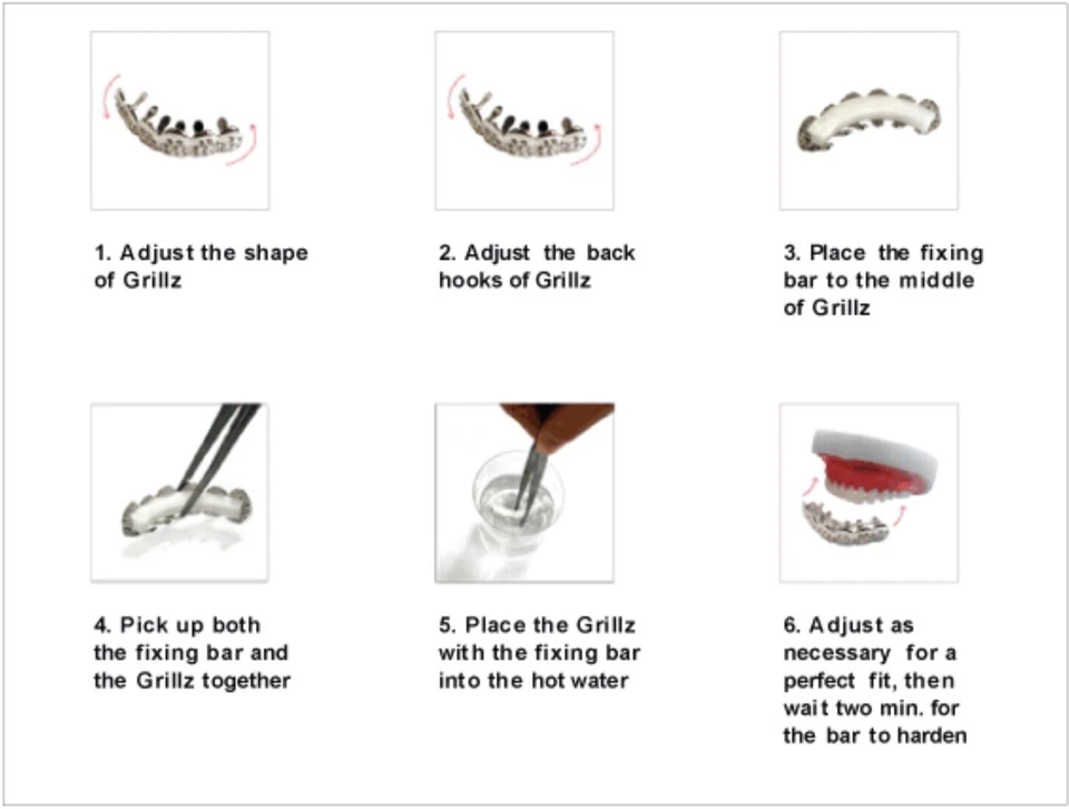 NEW 14k Gold GP Top Tooth iced Grillz Black ice Mouth Grills For teeth Bling Out - Image 4 of 4