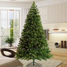 Pre-lit Christmas Tree 6ft Artificial PVC Xmas Tree with Stand LED lights