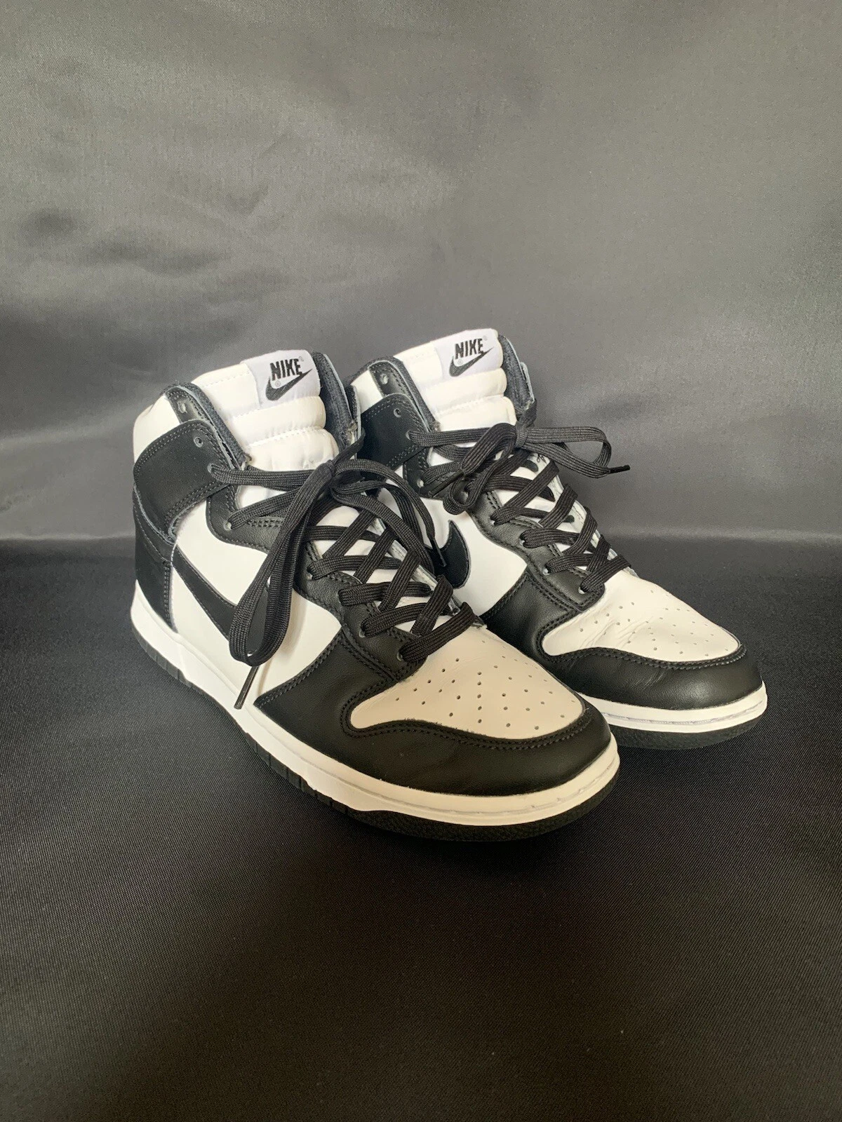 Scarpe da ginnastica uomo Nike Dunk High nere bianche Panda taglia 8