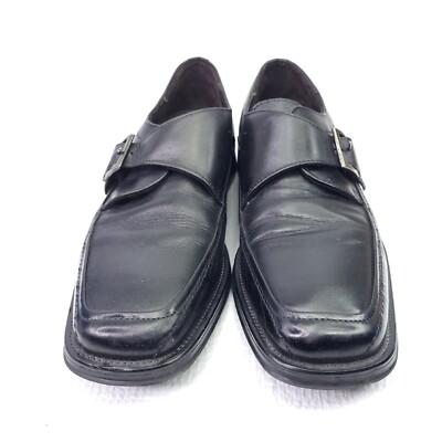 Johnston & Murphy Black Monk Buckle Dress Shoes Square Toe  display picture 3