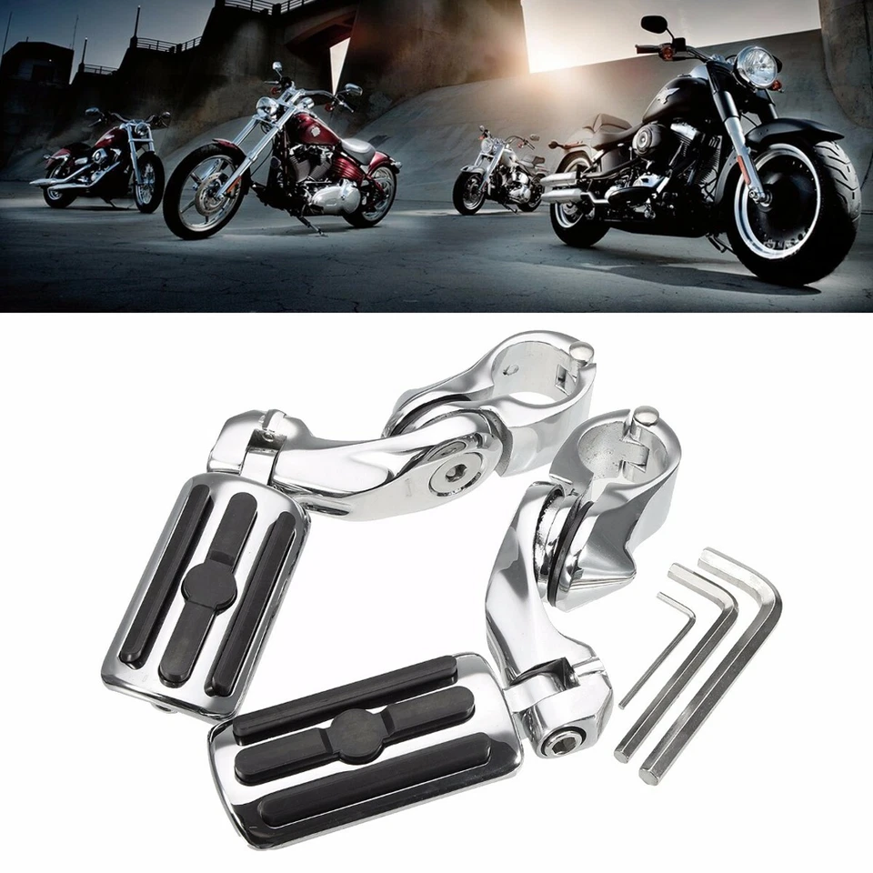 Pedais de barra de colisão para Harley Davidson 1-1/4" para motocicleta de estrada - Imagem 2 de 4