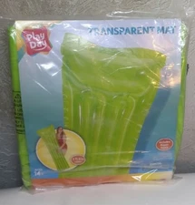 Play Day Transparent Swimming Pool Mat Float Raft Green Blow Up Inflatable 14+