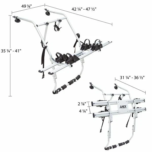 Apex BC-TL-521 Rear-Mounted Bike Rack, Fits 2 Bikes - Image 3 of 4