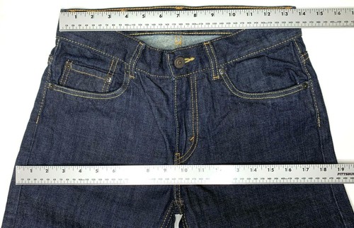 LEVI'S 505 Boys Dark Blue Jeans Cotton Regular Fit Straight Leg Kids Sz 14 27x27 - Picture 9 of 12