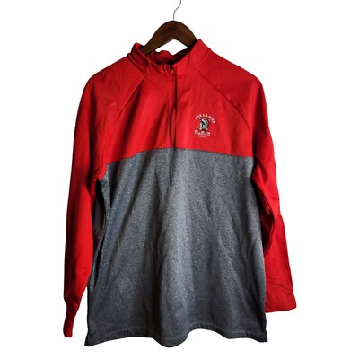 Nike Golf Men XL 1/4 Zip Gray Red L/S Sweatshirt 2018 Open