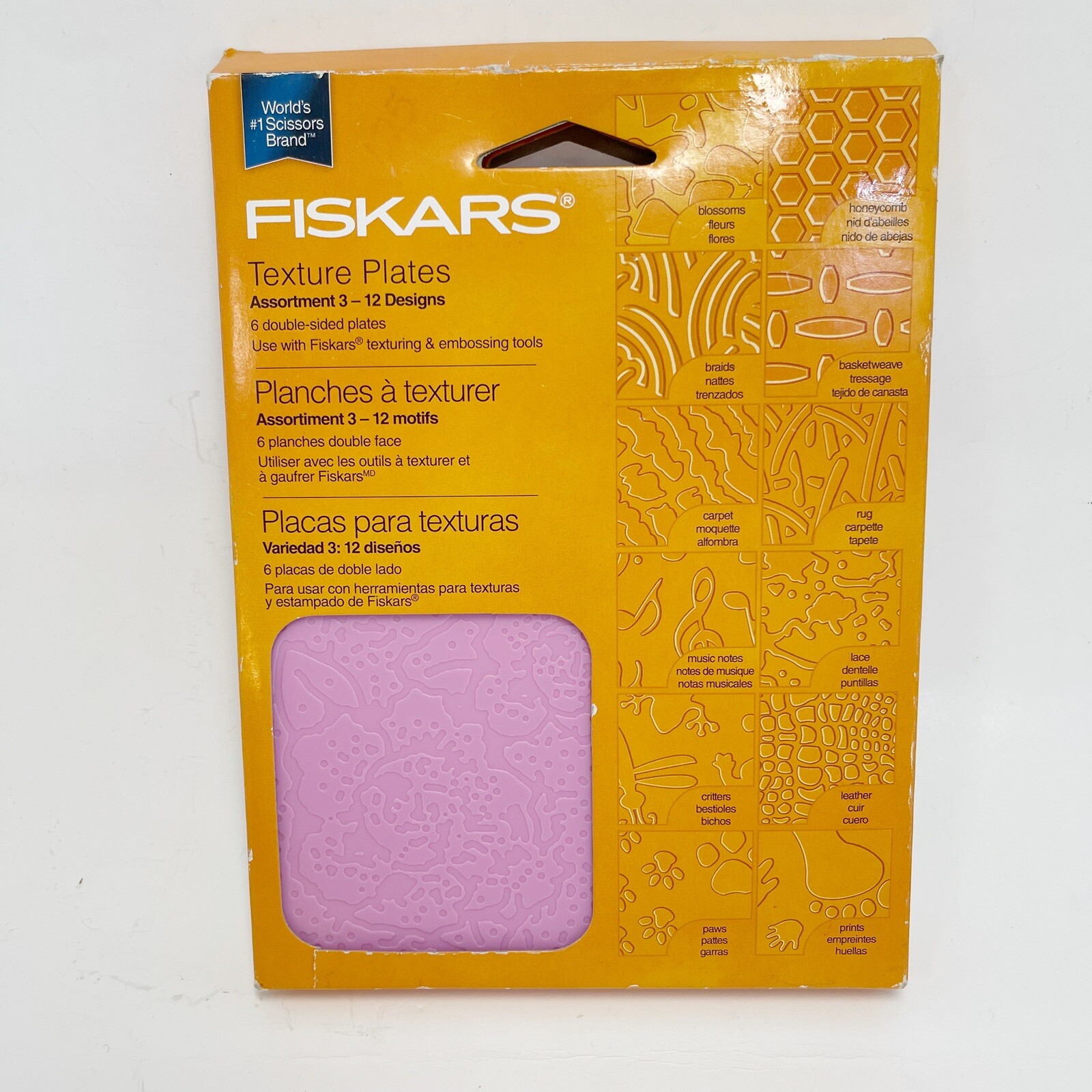 Fiskars Texture Stencil Plates Lot of 6 12 Different Designs Crafting