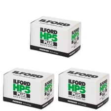 3 Rolls Ilford HP5 400 24 Exposure Black & White Print 35mm Film