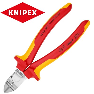Knipex VDE Diagonal-Seitenschneider-Zange 160 mm Kabelisolierung Abisolierer 14 26 160