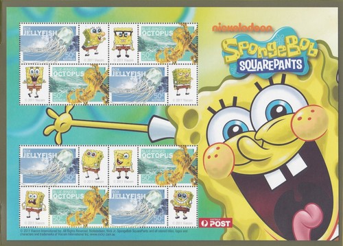 Hojas de estampillas de Nickelodeon conjunto completo de 5 hojas con pegatinas Bob Esponja, Dora, etc. - Imagen 4 de 6