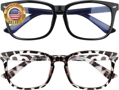 2 Pack, Blue Light Glasses for Woman, Blue Light Glasses, Blue Light Glasses Men