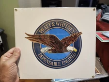(1) Brand New Porcelain Pratt & Whitney Aircraft Sign In Orig Shrink Wrap 