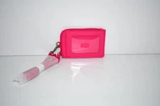 Thirty One ID Lanyard Wallet in Hibiscus Pink NWT