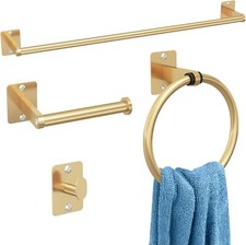 Bathroom Accessories Set, KLJKPA 4 Pieces Gold Bathroom Hardware Set, 24 inch