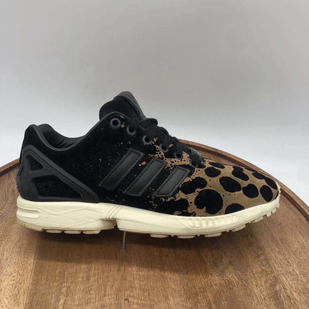 Alegaciones Mojado grueso Adidas ZX Flux Core Black B35312 Women Size US 7 Cheetah ￼Leather Suede  Leopard | eBay