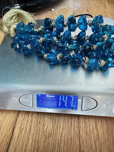 Tasbah Handmade Turquoise Blown Art Glass PRAYER BEADS VTG 33” KNOTTED Worship - Picture 9 of 10