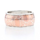 Sterling Silver Wide Statement Band - 925 Rose Gold Plated Ring Size 6 3/4