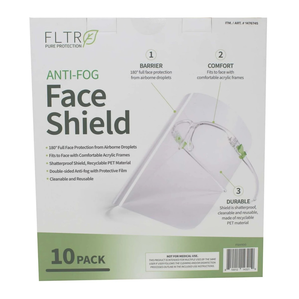 FLTR Pure Protection Anti Fog Face Shields Barrier Comfort  display picture 1
