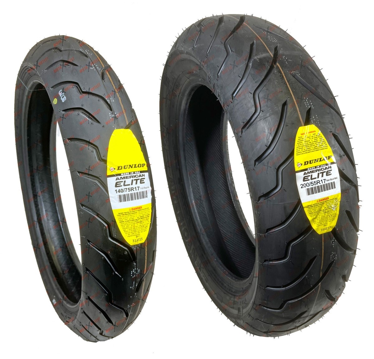 Dunlop American Elite 140/75R17 200/55R17 Front Rear Tire Set