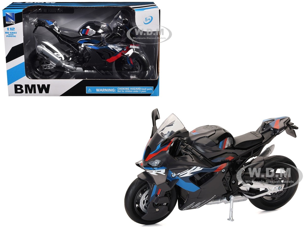 BMW M 1000 RR BLACK 1/12 DIECAST MOTORCYCLE MODEL BY NEW RAY 58443