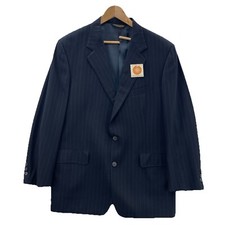 Vintage Brooks Brothers Pinstriped Blazer Men's 42S Blue 100 Wool 2 Button USA