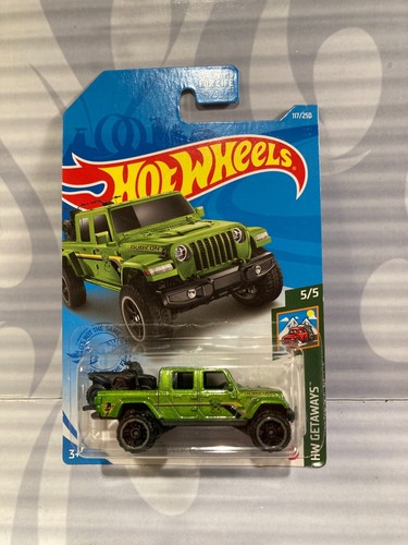 2021 HOT WHEELS ''HW GETAWAYS'' #117 = `20 JEEP GLADIATOR = GREEN us