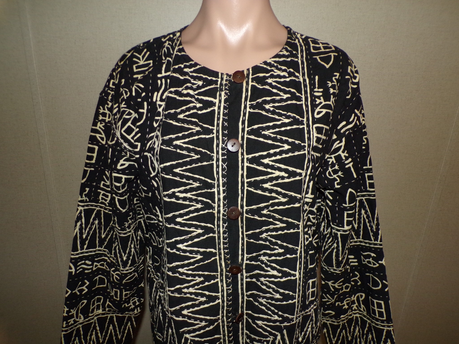 Chicos Design Jacket Size Small Medium Black Beig… - image 2