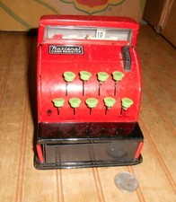 Antique Vintage ASAHI TOY Japan Children's Tin Toy National Cash Register Works 