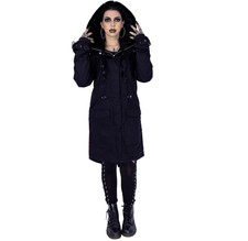 Heartless Unisex Blood Rose Parka Black Red Rain Coat Festival Goth Alt Emo Xxl