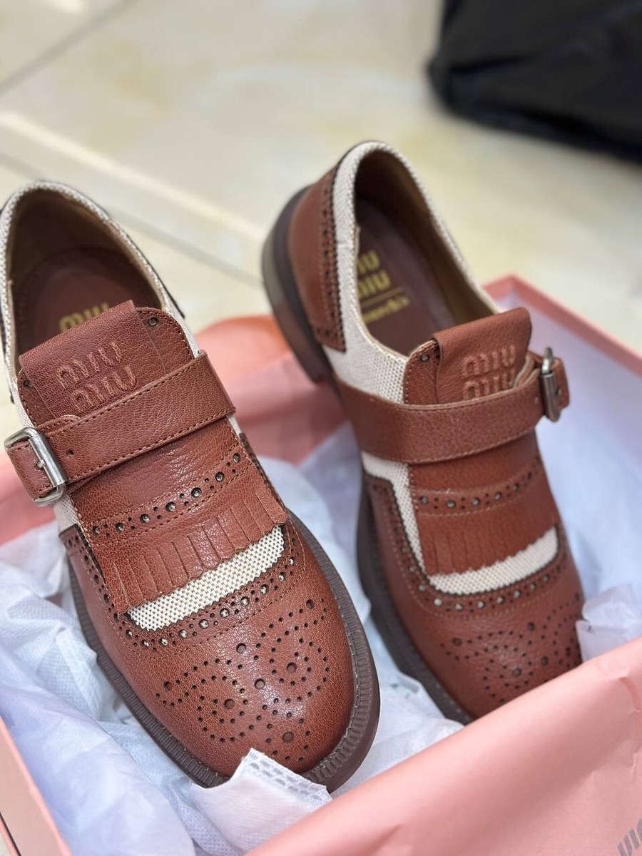 Leather and linen X Miu Miu Shanghai shoes from Church | eBay