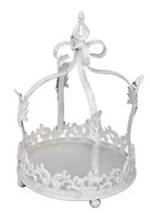 Garten-Krone Deko-Krone Pflanz-Krone Metall Weiß Vintage Shabby Optik 23 X 31 Cm