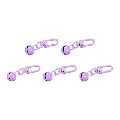 5pcs bell 13mm/0.51'' slide bell keychain, purple bells staples for Christmas