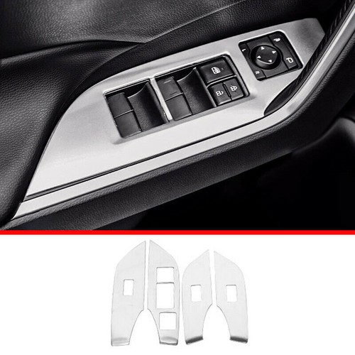 Matte Silver Window Lift Switch Button Panel Trims For Toyota RAV4 2019-2023 - Bild 1 von 6