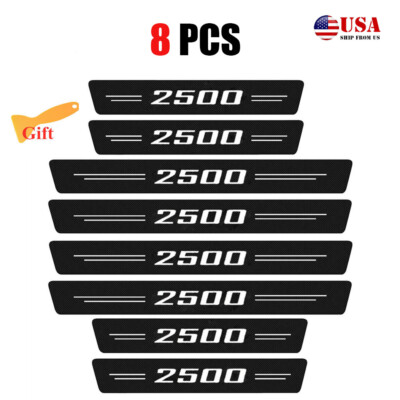 8X For Dodge Ram 2500 Carbon Fiber Cab Door Sill Scuff Plate Protector Cover