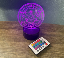 Full Metal Alchemist Anime Acrylic LED Night Light 8 Color Changing with Remote