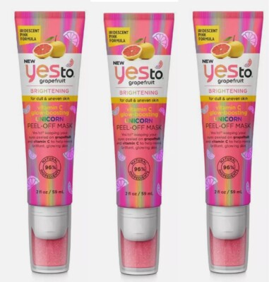 Yes To Grapefruit Brightening Vitamin C Glow-Boosting Unicorn Peel-Off Mask Lot