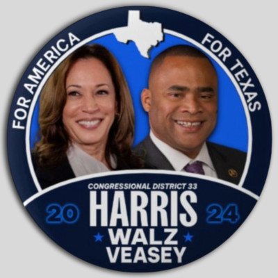 Kamala Harris Marc Veasey Congress Pin Button Jugate Texas Democrat 2024