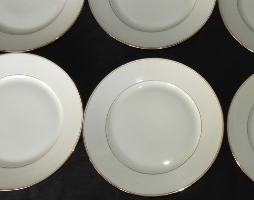 PORCELAINE DE LIMOGES début 20ème Liserés or x6 assiettes plates 22.7 cm - Picture 2 of 5