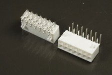 Lot of 2 39-30-0140 Molex Connector Header 14 Pos 2 Row 4.2mm RA Thru Hole NOS