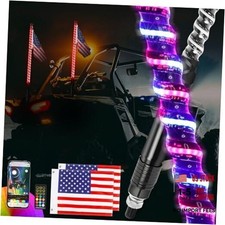 3FT Spiral COB LED Whip Lights with Remote and APP Control, 300 3ft 2pcs