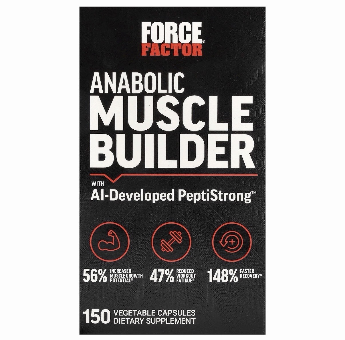 Anabolic Muscle Builder With AI-Developed PeptiStrong™, 150 Capsules Exp 3/2028