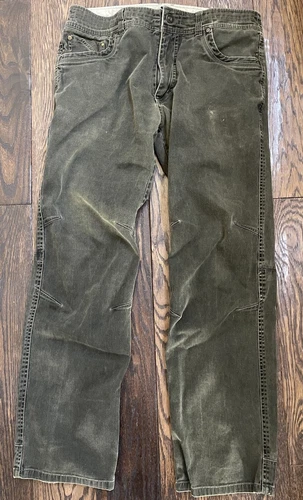Kuhl the legendary pant patina dyed mens khaki olive Size 34x32 hiking outdoor